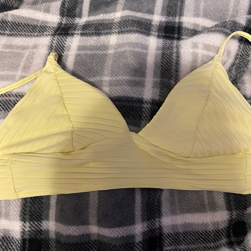 Pastel yellow swim suit top
